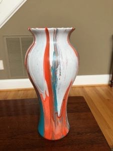 acrylic flow, glass, vase, painted glass