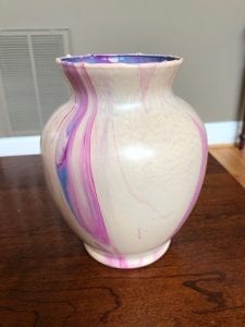 acrylic flow, glass, vase, painted glass